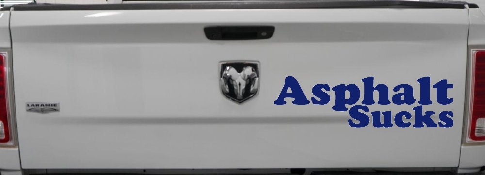 Asphalt Sucks Off Road Car or Truck Window Decal Sticker (Navy)