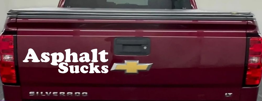 Asphalt Sucks Off Road Car or Truck Window Decal Sticker (White)