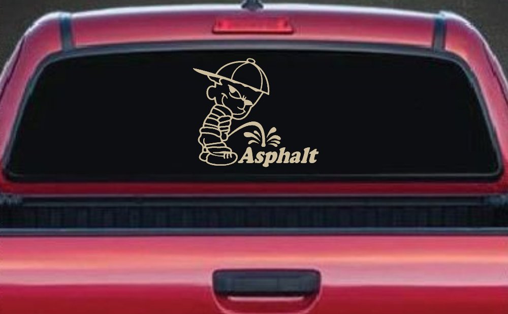 Pee On Asphalt Off Road Car or Truck Window Decal Sticker