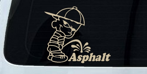 Pee On Asphalt Off Road Car or Truck Window Decal Sticker