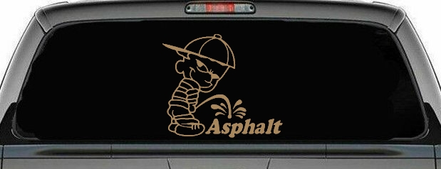 Pee On Asphalt Off Road Car or Truck Window Decal Sticker