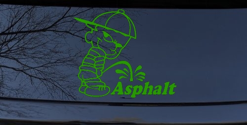 Pee On Asphalt Off Road Car or Truck Window Decal Sticker