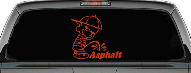 Pee On Asphalt Off Road Car or Truck Window Decal Sticker