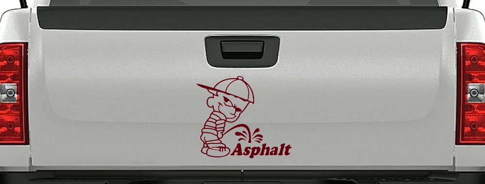 Pee On Asphalt Off Road Car or Truck Window Decal Sticker