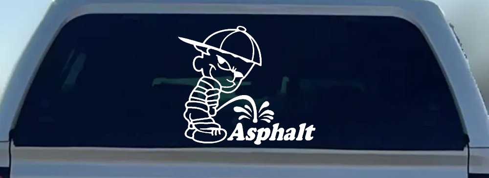 Pee On Asphalt Off Road Car or Truck Window Decal Sticker