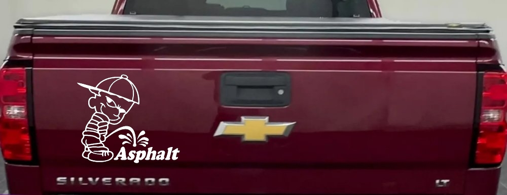 Pee On Asphalt Off Road Car or Truck Window Decal Sticker