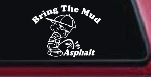Off Road Mud Pee Asphalt Car Truck Window Decal Sticker Vinyl Graphic (White)