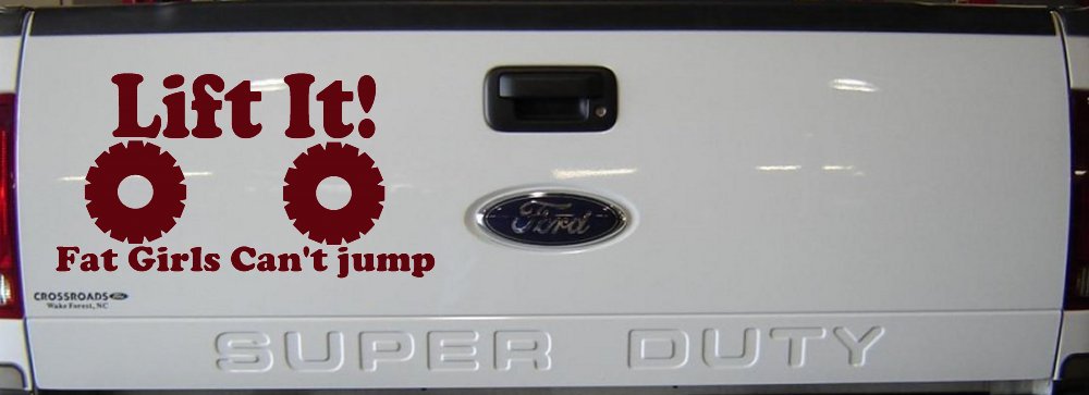 Lift It Fat Girls Can't Jump Funny Off Road Car or Truck Window Decal Sticker (Purple Red)