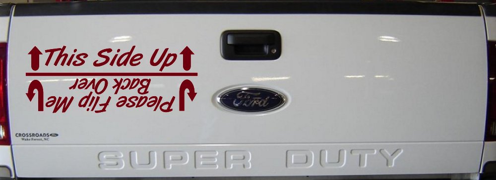 This Side Up Please Flip Me Back Over Funny Off Road Car or Truck Window Decal Sticker