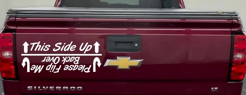 This Side Up Please Flip Me Back Over Funny Off Road Car or Truck Window Decal Sticker