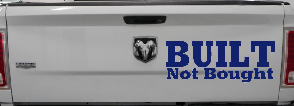 Built Not Bought Off Road Car or Truck Window Decal Sticker (Navy)