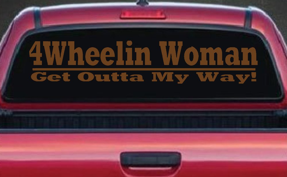 4 Wheelin Woman Off Road Car or Truck Window Decal Sticker (Copper)