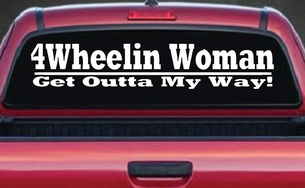 4 Wheelin Woman Off Road Vinyl Decal Sticker Car Truck Window (White)