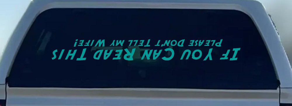 If You Can Read This Please Don't Tell My Wife Funny Off Road Car or Truck Window Decal Sticker (Turquoise)