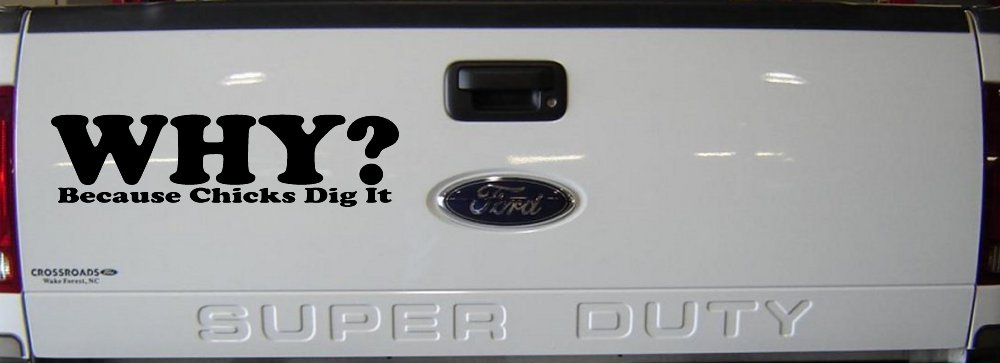 Why Because Chicks Dig It Funny Off Road Car or Truck Window Decal Sticker