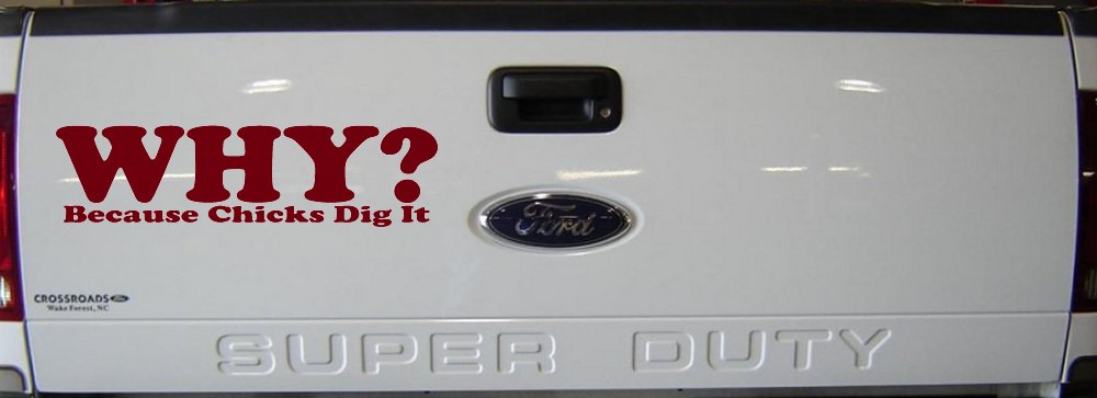 Why Because Chicks Dig It Funny Off Road Car or Truck Window Decal Sticker (Burgundy)
