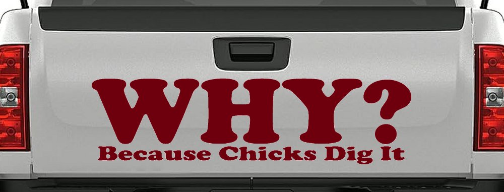 Why Because Chicks Dig It Funny Off Road Car or Truck Window Decal Sticker