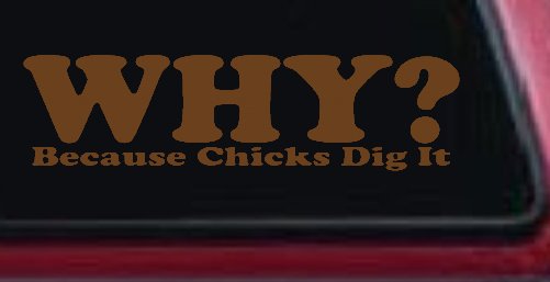 Why Because Chicks Dig It Funny Off Road Car or Truck Window Decal Sticker (Copper)