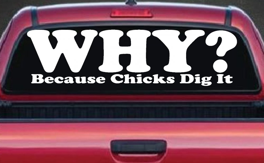 Why Because Chicks Dig It Funny Off Road Car or Truck Window Decal Sticker