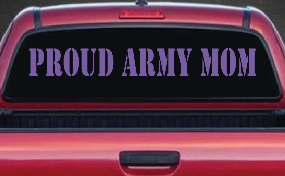 Proud Army Mom Military Car or Truck Window Decal Sticker (Purple)