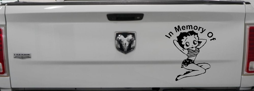 In Memory Of Betty Boop Biker Car or Truck Window Decal Sticker
