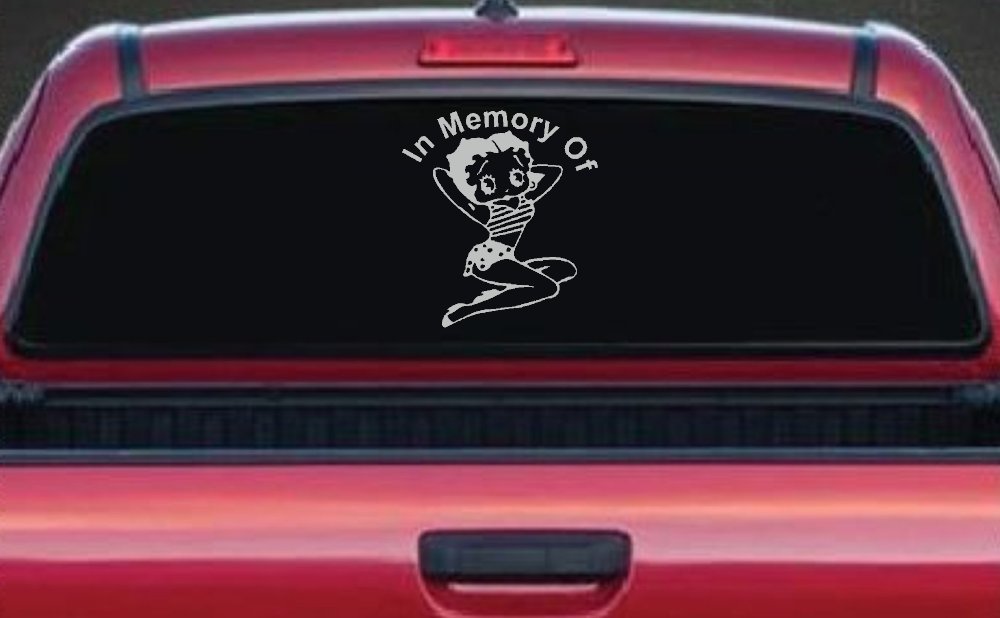In Memory Of Betty Boop Biker Car or Truck Window Decal Sticker