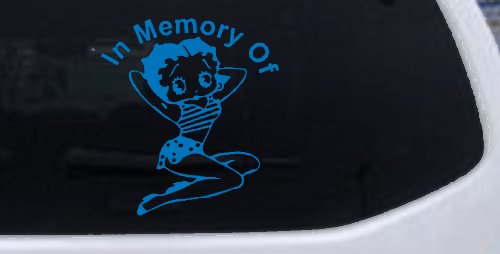 In Memory Of Betty Boop Biker Car or Truck Window Decal Sticker