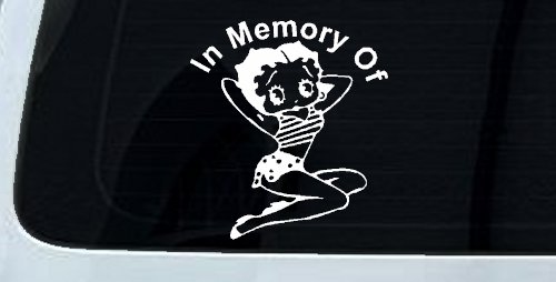In Memory Of Betty Boop Biker Car or Truck Window Decal Sticker