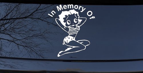 In Memory Of Betty Boop Biker Car or Truck Window Decal Sticker