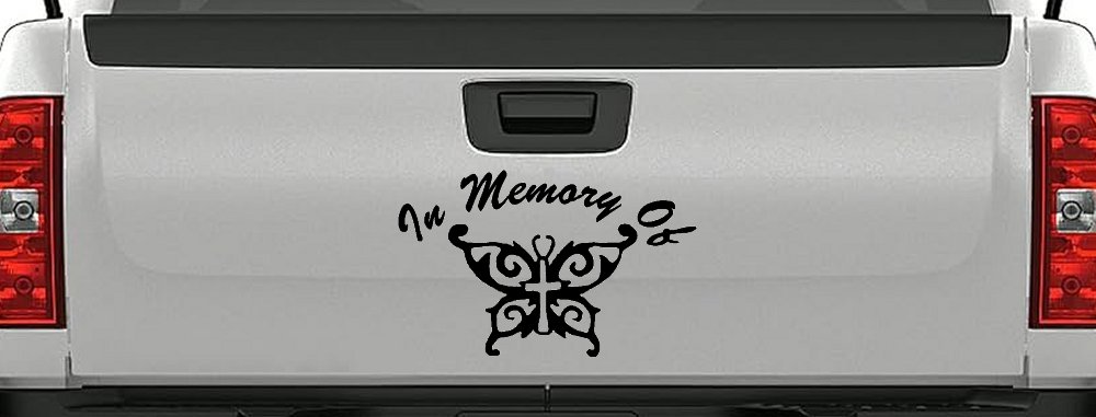 In Memory Of Cross Butterfly Butterflies Car or Truck Window Decal Sticker