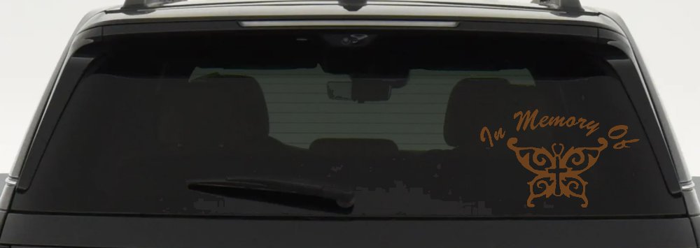 In Memory Of Cross Butterfly Butterflies Car or Truck Window Decal Sticker