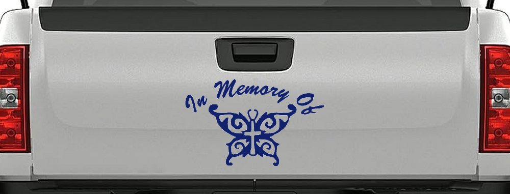 In Memory Of Cross Butterfly Butterflies Car or Truck Window Decal Sticker