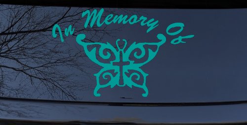 In Memory Of Cross Butterfly Butterflies Car or Truck Window Decal Sticker