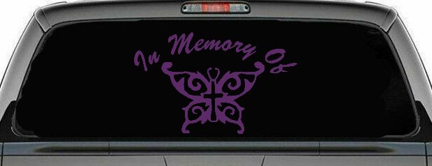 In Memory Of Cross Butterfly Butterflies Car or Truck Window Decal Sticker