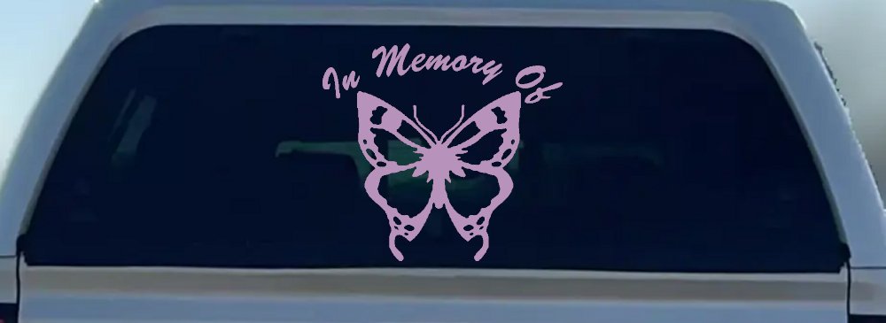 In Memory Of Butterfly Butterflies Car or Truck Window Decal Sticker (Lilac)