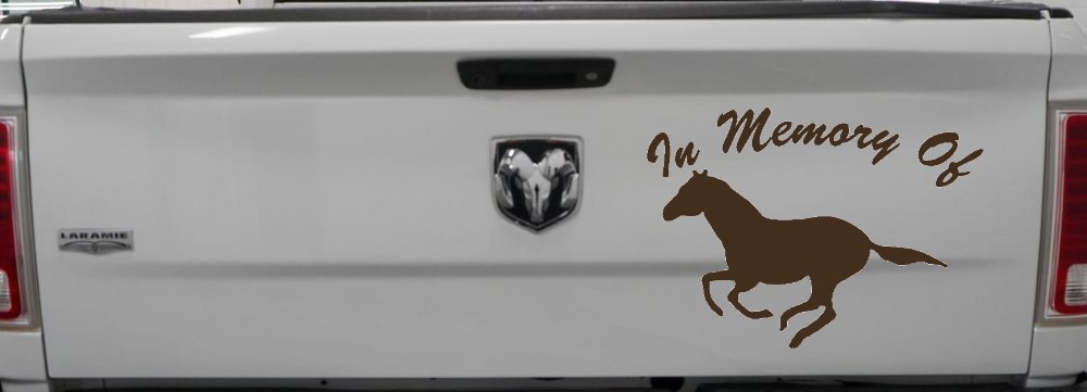 In Memory Of Horse Car or Truck Window Decal Sticker (Brown)