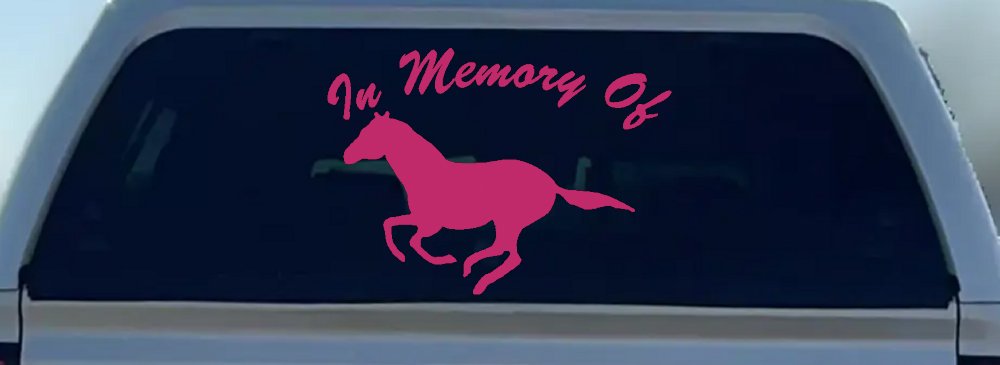 In Memory Of Horse Car or Truck Window Decal Sticker (Hot Pink)