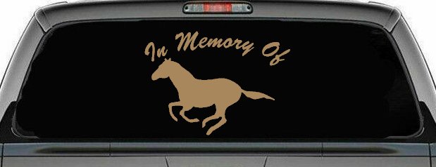 In Memory Of Horse Car or Truck Window Decal Sticker (Light Brown)