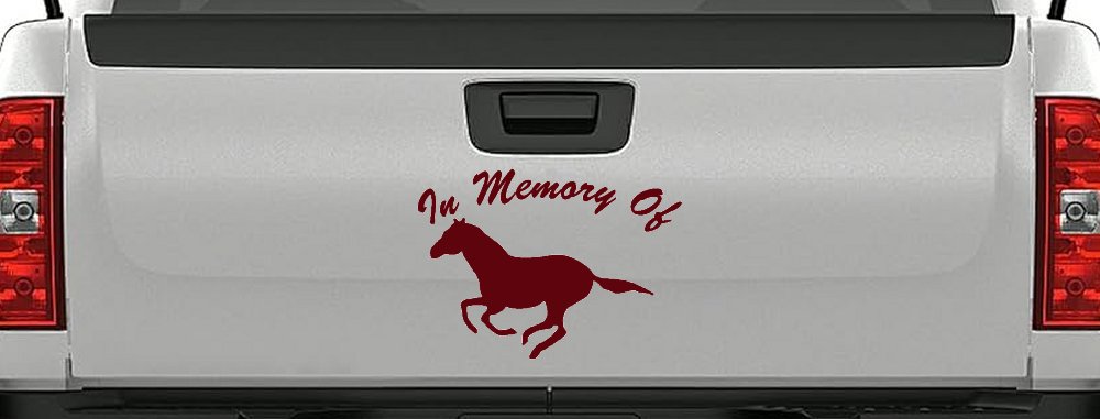 In Memory Of Horse Car or Truck Window Decal Sticker (Purple Red)