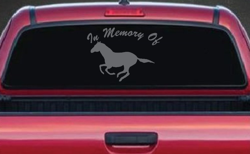 In Memory Of Horse Car or Truck Window Decal Sticker (Silver)