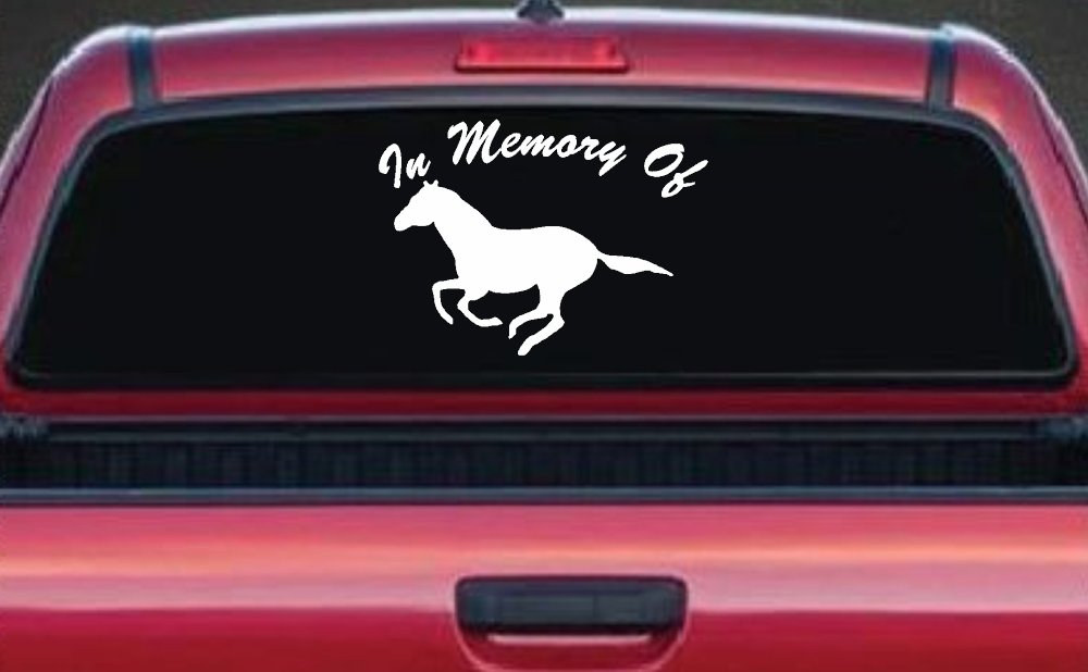 In Memory Of Horse Car or Truck Window Decal Sticker (White)