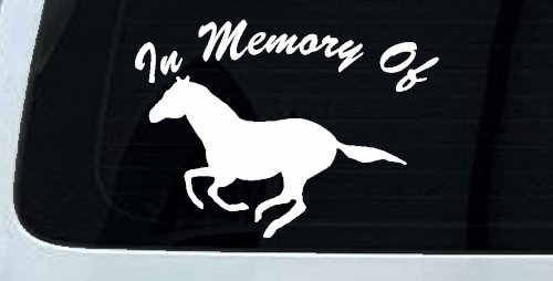 In Memory Of Horse Car or Truck Window Decal Sticker (White)
