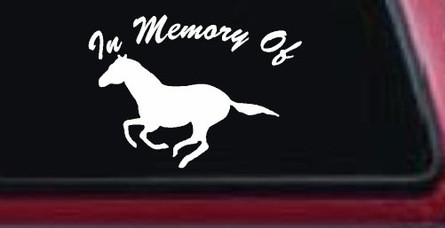 In Memory Of Horse Car or Truck Window Decal Sticker (White)