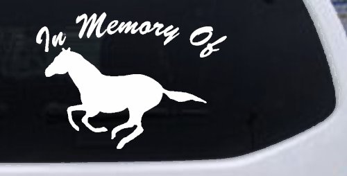 In Memory Of Horse Car or Truck Window Decal Sticker (White)