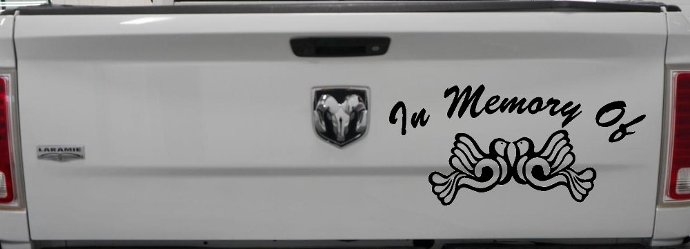 In Memory Of Turtle Doves Car or Truck Window Decal Sticker (Black)