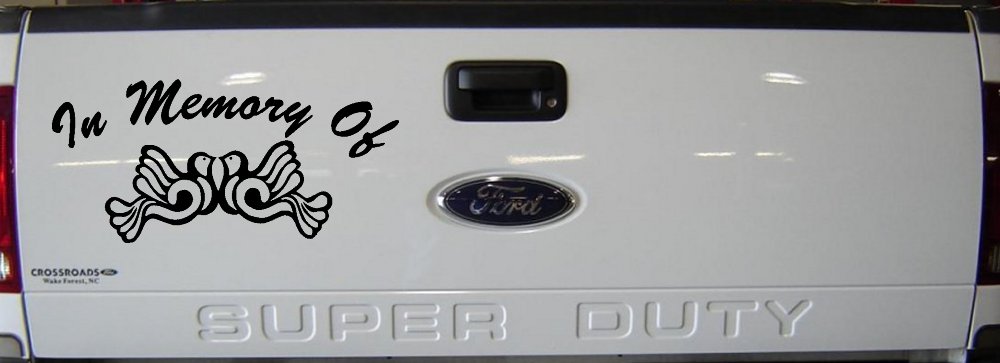 Turtle Dove Memorial Decal for Car or Truck Window - Sympathy Sticker (Black)