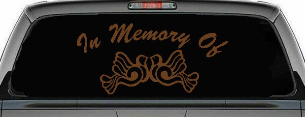 In Memory Of Turtle Doves Car or Truck Window Decal Sticker