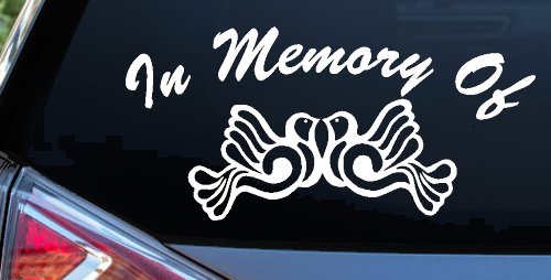 Turtle Dove Memorial Decal for Car or Truck Window - Sympathy Sticker (White)