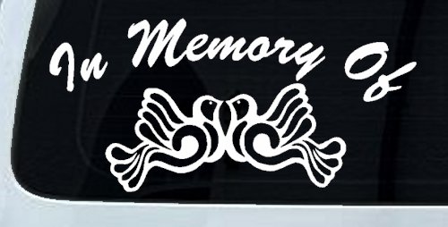 In Memory Of Turtle Doves Car or Truck Window Decal Sticker