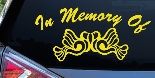 In Memory Of Turtle Doves Car or Truck Window Decal Sticker (Yellow)
